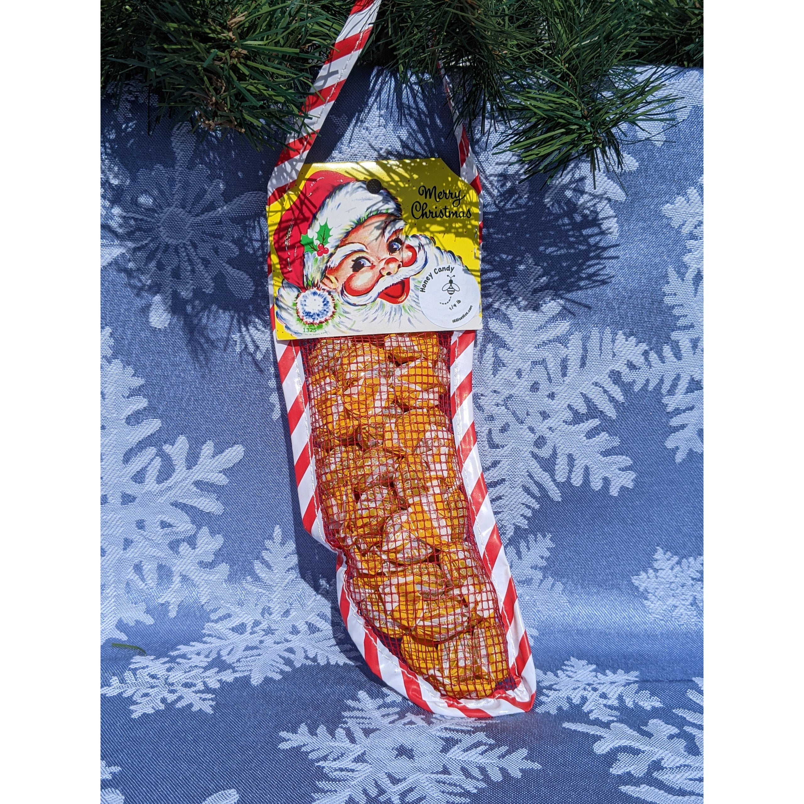 Vintage Needlepoint Stocking-Candy Cane